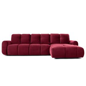 Ecksofa Malter Samt - Rot - Longchair davorstehend rechts