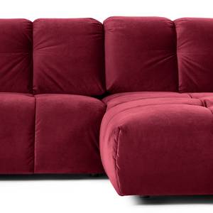 Ecksofa Malter Samt - Rot - Longchair davorstehend rechts