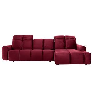 Ecksofa Malter Samt - Rot - Longchair davorstehend rechts