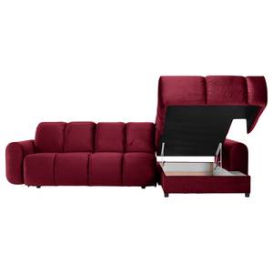 Ecksofa Malter Samt - Rot - Longchair davorstehend rechts