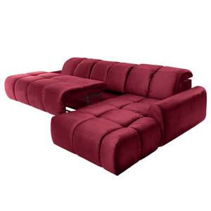 Ecksofa Malter Samt - Rot - Longchair davorstehend rechts