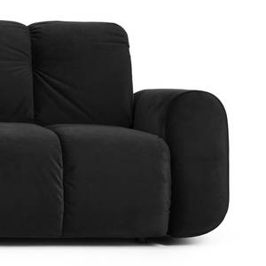 Ecksofa Malter Samt - Schwarz - Longchair davorstehend links