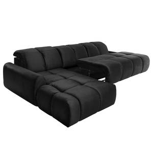 Ecksofa Malter Samt - Schwarz - Longchair davorstehend links