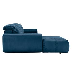 Hoekbank Malter Fluweel - Marineblauw - Longchair vooraanzicht links