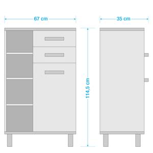 Midischrank Padua II Weiß / Eiche - Weiß