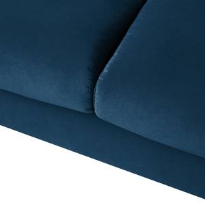 Canapé d’angle Baitz I Tissu - Velours Krysia: Bleu foncé - Méridienne longue à droite (vue de face)