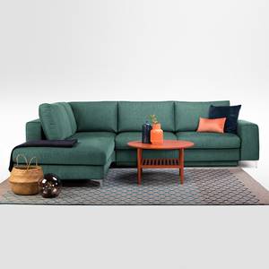 Ecksofa Baitz II Webstoff - Petrol - Longchair davorstehend links