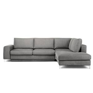 Ecksofa Baitz II Webstoff - Grau - Longchair davorstehend rechts