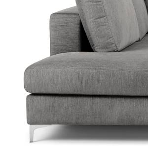 Ecksofa Baitz II Webstoff - Grau - Longchair davorstehend links