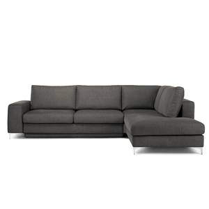 Ecksofa Baitz II Webstoff - Anthrazit - Longchair davorstehend rechts