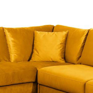 Canapé d’angle Oakey I Velours - Jaune moutarde - Angle à droite (vu de face)