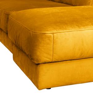 Canapé d’angle Oakey I Velours - Jaune moutarde - Angle à droite (vu de face)