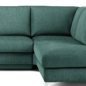 Ecksofa Baitz II Webstoff - Petrol - Longchair davorstehend rechts