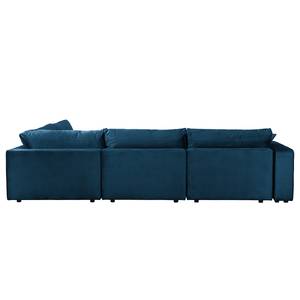 Canapé d’angle Oakey I Velours - Bleu foncé - Angle à droite (vu de face)
