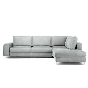 Ecksofa Baitz II Webstoff - Lichtgrau - Longchair davorstehend rechts