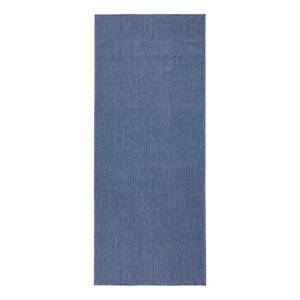 Tapis de couloir Miami Fibres synthétiques - Bleu jean - 80 x 350 cm