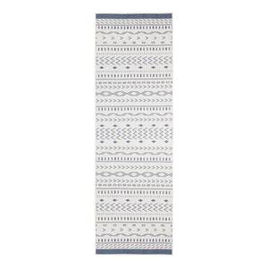 Tapis de couloir Kuba Polypropylène - Bleu jean - 80 x 350 cm