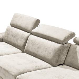 Ecksofa Mundau Webstoff Cuna: Beige - Longchair davorstehend links - Mit Schlaffunktion