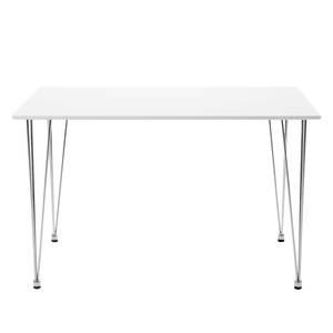 Table Calau II Blanc - Bois manufacturé - Métal - 120 x 73 x 76 cm