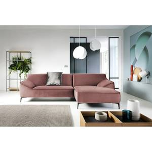 Ecksofa Rosas I Samt - Mauve - Longchair davorstehend rechts