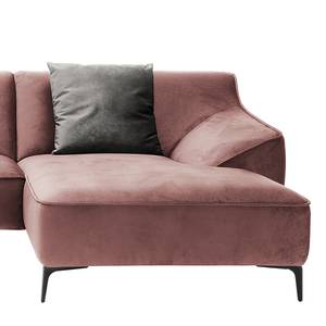 Ecksofa Rosas I Samt - Mauve - Longchair davorstehend rechts