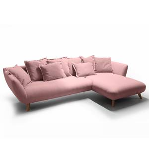 Ecksofa Halma I Webstoff - Mauve - Longchair davorstehend rechts