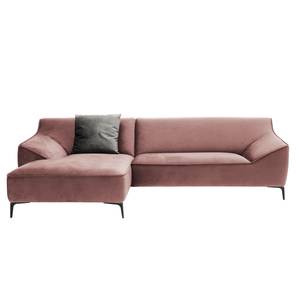 Ecksofa Rosas I Samt - Mauve - Longchair davorstehend links