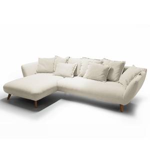 Ecksofa Halma I Webstoff - Creme - Longchair davorstehend links