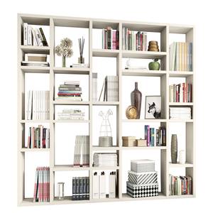 Bibliothèque Emporior IV Blanc crème - Largeur : 214 cm