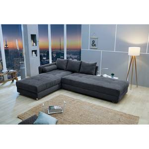 Ecksofa Latur II Webstoff - Marineblau - Longchair davorstehend rechts