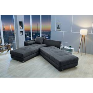 Ecksofa Latur II Webstoff - Marineblau - Longchair davorstehend rechts