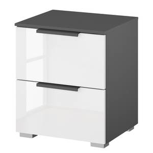 Table de chevet SKØP x2 Blanc brillant / Graphite - Largeur : 40 cm - Couleurs du corps