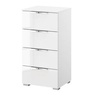 Ladekast SKØP x4 Hoogglans wit/alpinewit - Breedte: 40 cm - Chrome