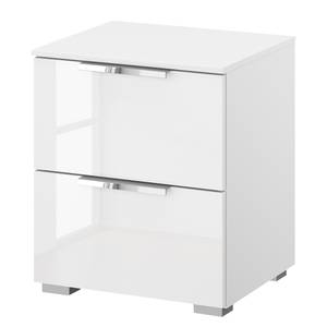 Table de chevet SKØP I Blanc brillant / Blanc alpin - Chrome