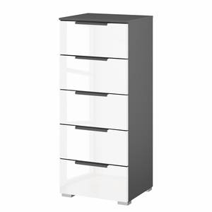 Buffet SKØP x5 Blanc brillant / Graphite - Largeur : 40 cm - Couleurs du corps