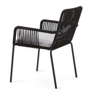 Chaise à accoudoirs Farello (lot de 2) Matière plastique / Acier - Noir