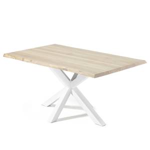 Table Karmi I Acier - Chêne / Blanc - Largeur : 160 cm - Blanc