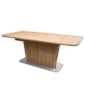 Eettafel Coleville (met uitschuiffunctie eikenhouten balken look / zilverkleurig