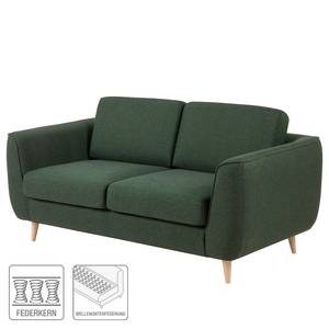Sofa Machelen (2-Sitzer) Webstoff - Dunkelgrün