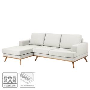 Ecksofa Holsbeek I Webstoff - Longchair davorstehend links - Braun