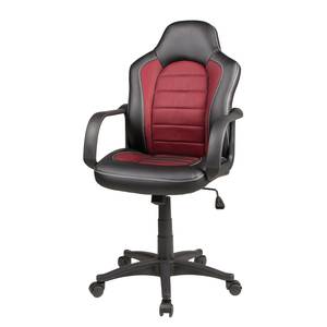 Fauteuil de direction Robin Imitation cuir / Matière plastique - Noir / Rouge carmin