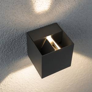 LED-wandlamp Cybo I aluminium - 2 lichtbronnen - Grijs