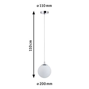 Suspension Globe Verre dépoli / Chrome - 1 ampoule