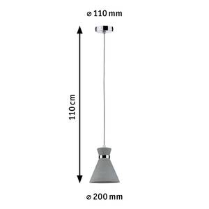 Hanglamp Brooloo beton / chroom - 1 lichtbron