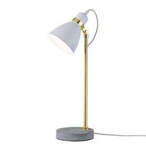 Tafellamp Orm aluminium / beton - 1 lichtbron - Wit/goudkleurig