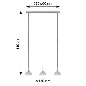 Hanglamp Parana melkglas / chroom - 3 lichtbronnen