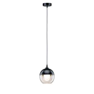 Hanglamp Vanja II glas / roestvrij staal - 1 lichtbron - Zwart
