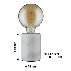 Lampe de table Nordin Marbre - 1 ampoule - Blanc