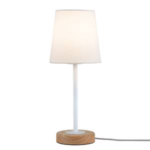 Tafellamp Stellan textielmix / massief rubberboomhout - 1 lichtbron