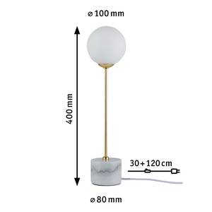 Tafellamp Moa I glas / marmer - 1 lichtbron - Wit